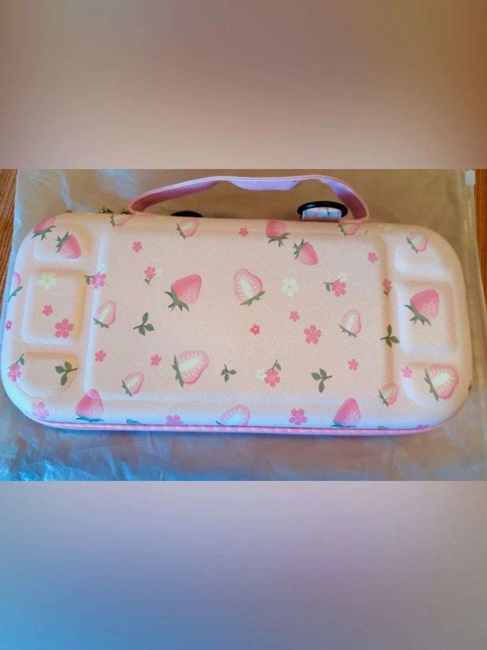 Pink Floral Nintendo Switch Carrying Case with Game Card Storage NWT 🍓🎮🩷